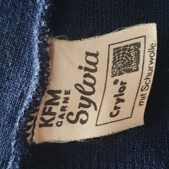 Size 10 Vintage West Germany Navy Wool Mix Knit Waistcoat Pockets - Picture 7 of 8